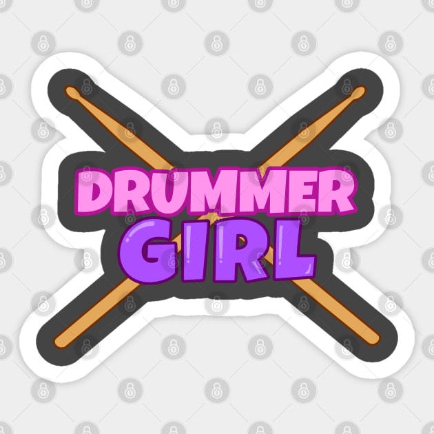 Drummer Girl Gift Drumming Drum Sticker by Linco